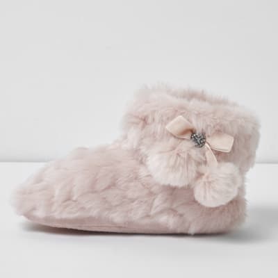 river island pink slippers