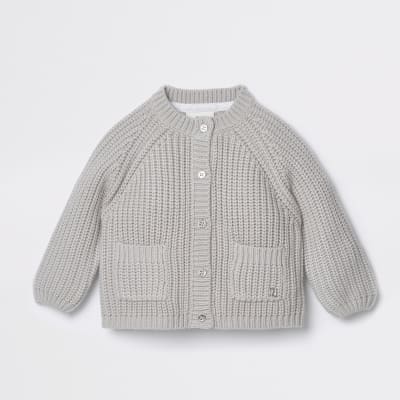 grey knitted cardigan baby
