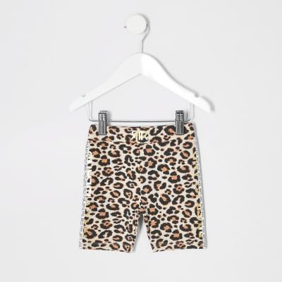 girls leopard print cycling shorts