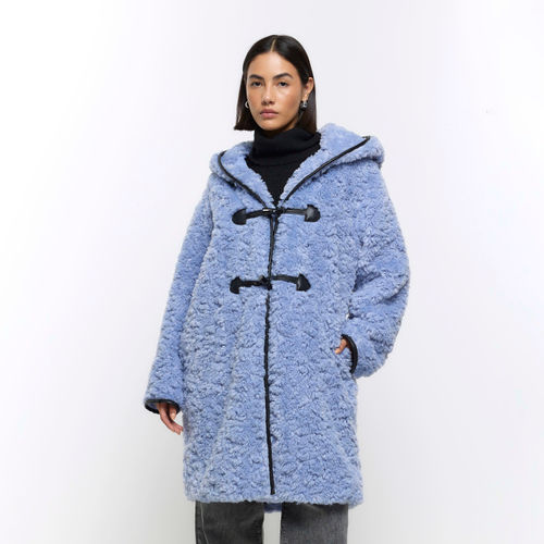 River Island Womens Blue Borg...