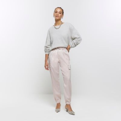 Buy River Island Beige Linen Pleated Wide Leg Trousers from Next Malta