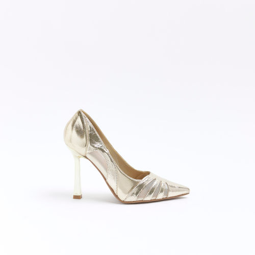 River Island Womens Gold Wide...