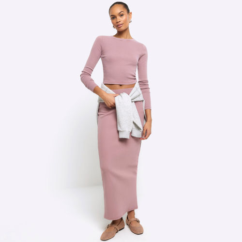 River Island Womens Pink Rib...