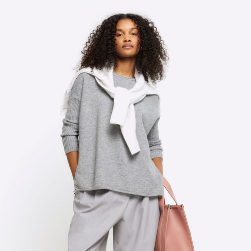 River Island Womens Grey Knit...