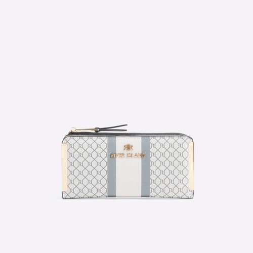 River Island Womens Grey Monogram Stripe Purse