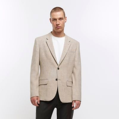 Beige blazer river island deals