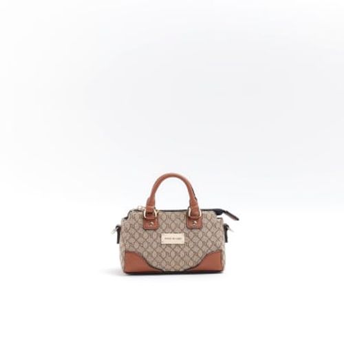 River Island Womens Brown RI Monogram Shoulder Bag