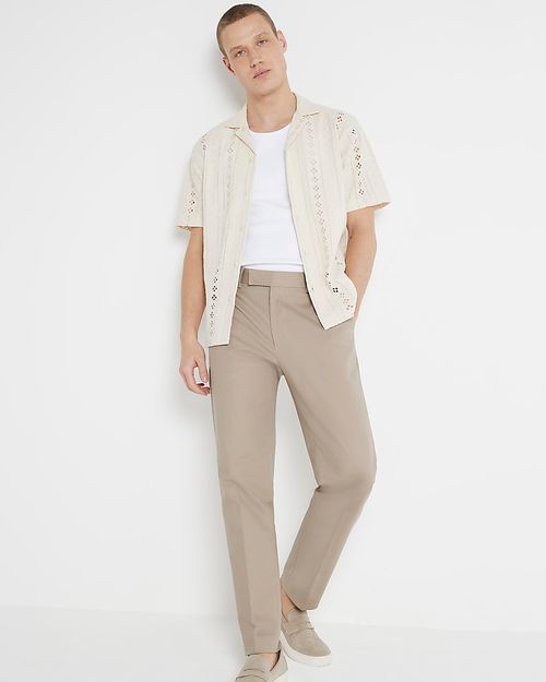 Mens River Island Beige Slim...