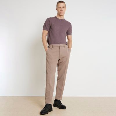 Men's Skinny Smart Plain Trouser With Chain | Boohoo UK