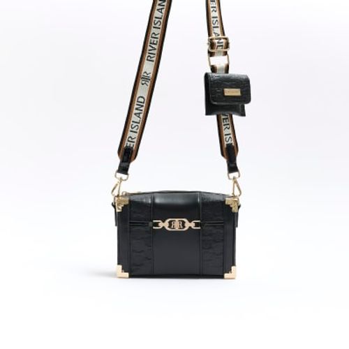 River Island Black mini chain cross body bag ($70) ❤ liked on