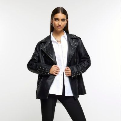 River island leather jacket on sale womens