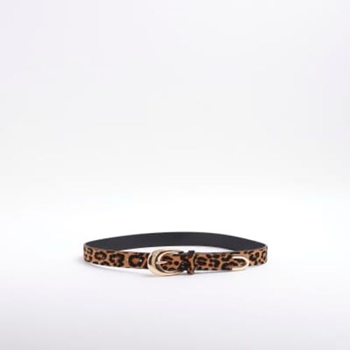 River Island Womens Black Leopard Print Belt