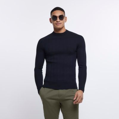 Black muscle cheap fit jumper