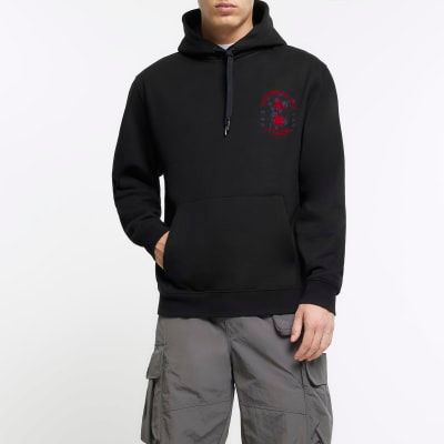 River island black hoodie hotsell