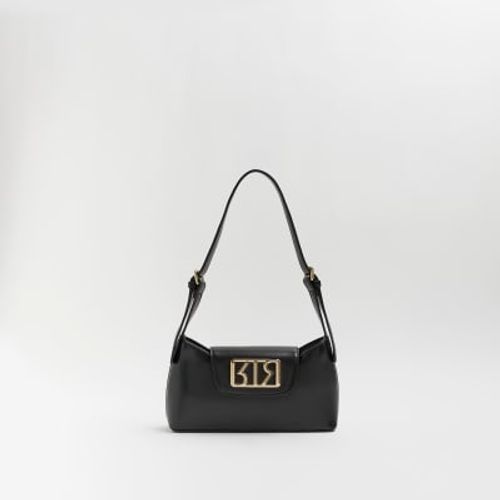 River Island Ri Monogram Shoulder Bag in Black