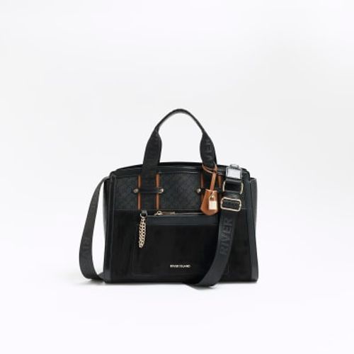 River Island Black Monogram Shoulder Bag