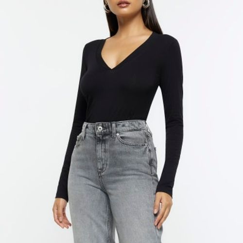 River Island Womens Black Rib...