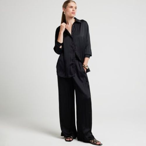 River Island Womens Black Satin Crinkle Trousers