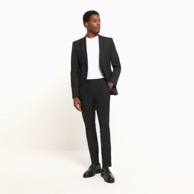 Mens black cheap skinny suit