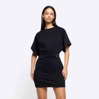 River island best sale black wrap dress