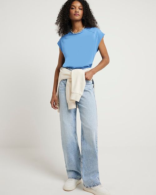 River Island Womens Blue Crew...