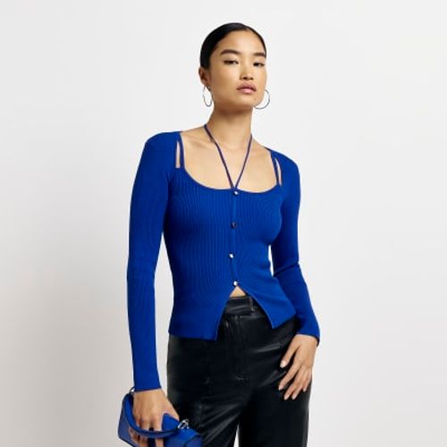 River Island Womens Blue Knit...