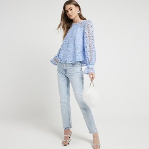 River Island Womens Blue Lace...