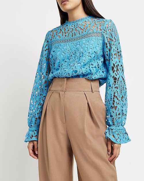 River Island Womens Blue Lace...