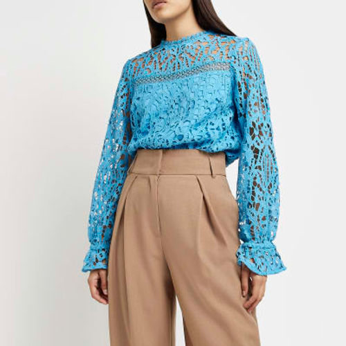 River Island Womens Blue Lace...