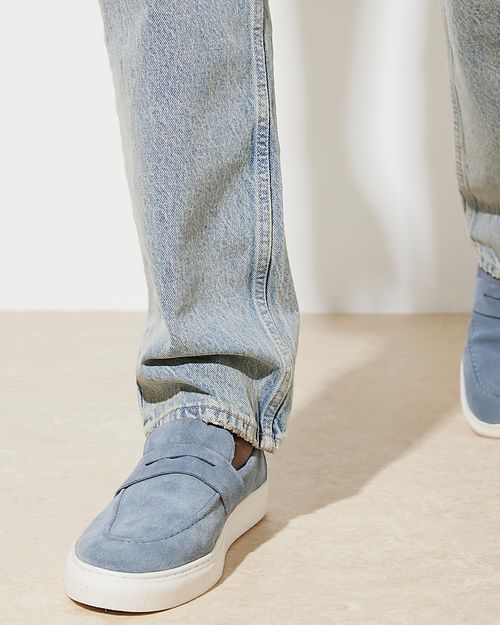 Mens River Island Blue Suede...