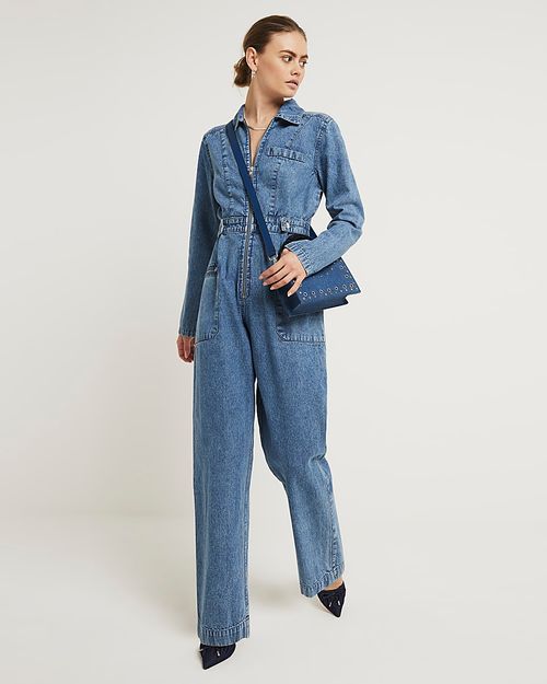 River Island Womens Blue Zip...