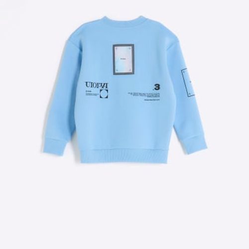 PATCH DETAIL TEXT SWEATSHIRT - Light blue