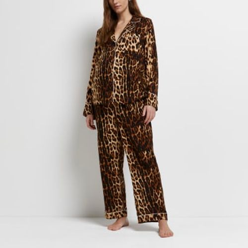 River Island Womens Brown Leopard Print Maternity Pyjama Trousers