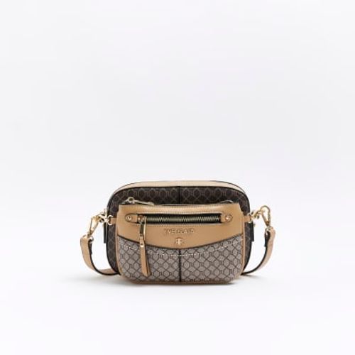 Brown RI monogram cross body bag