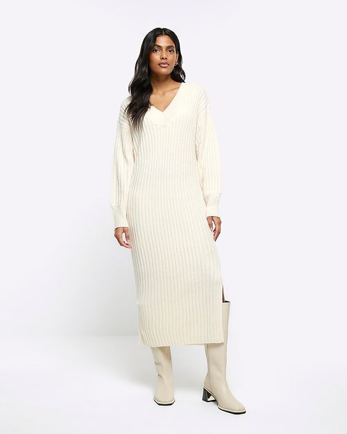 River Island Womens Cream Rib...