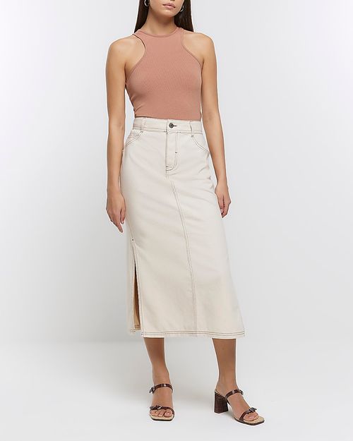 River Island Womens Ecru Midi...