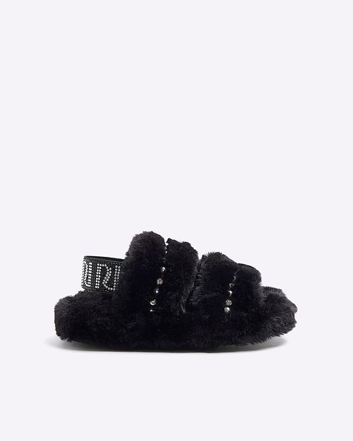 River Island Girls Black Faux...