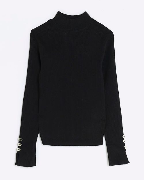 River Island Girls Black Rib...