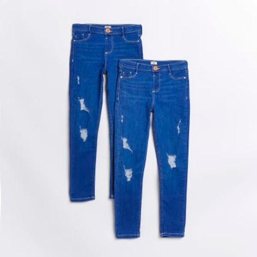 Girls Ripped Molly Skinny Jeans - Blue