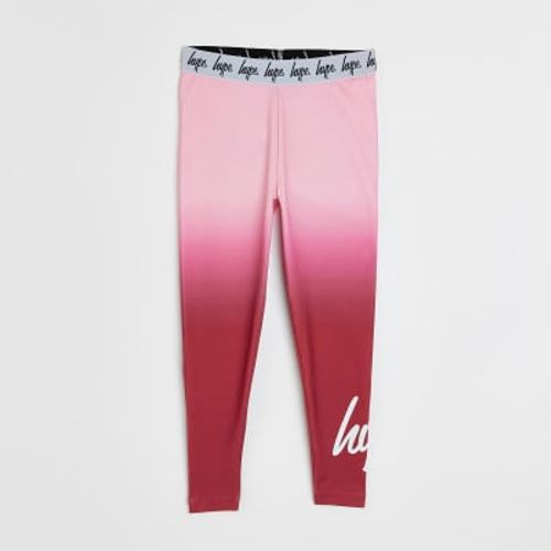 Girls pink HYPE speckled ombre leggings