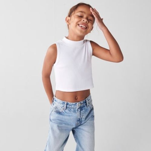 River Island Girls White Rib...