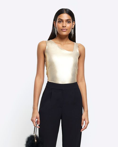 River Island Womens Gold Foil...