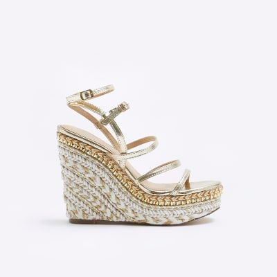 River island store white platform sandals