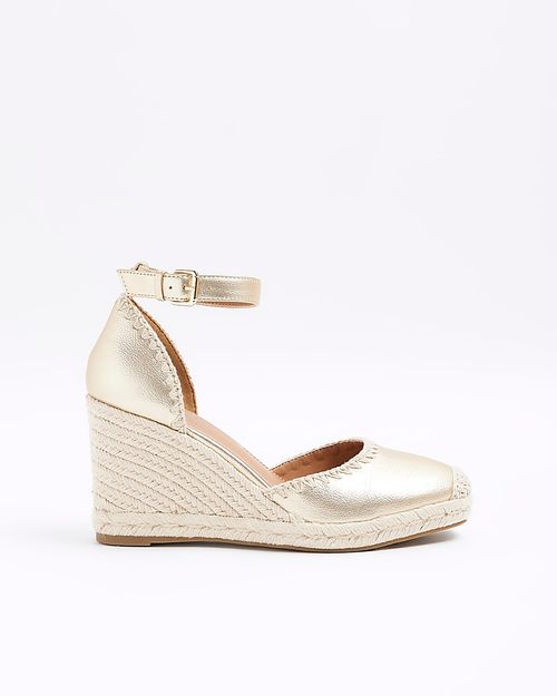 River Island Womens Gold Wide...