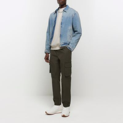 River Island Tapered Pleat Check Trouser - Grey | littlewoods.com