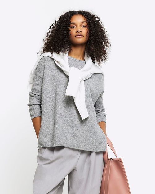 River Island Womens Grey Knit...