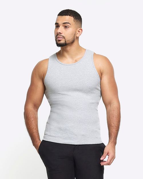 Mens River Island Grey Muscle...