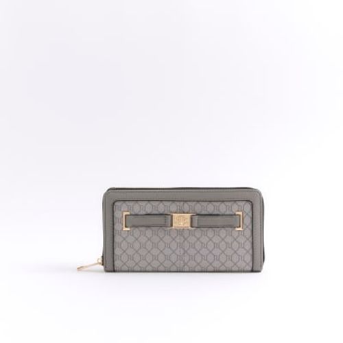 River Island Womens Grey Ri Monogram Purse