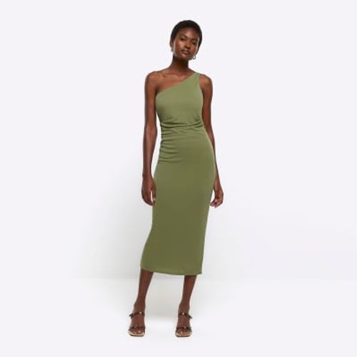 River Island Womens Khaki Drape Detail Bodycon Midi Dress