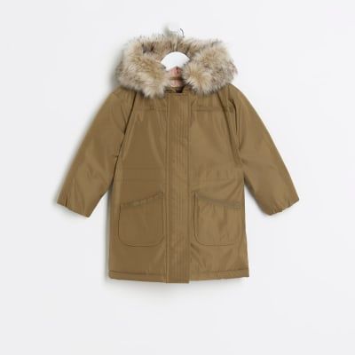 River island store girls fur coat